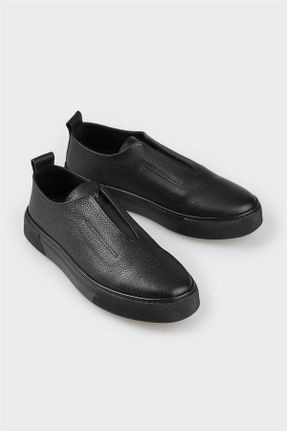 کفش کژوال مشکی مردانه چرم طبیعی پاشنه کوتاه ( 4 - 1 cm ) پاشنه ساده کد 812168030