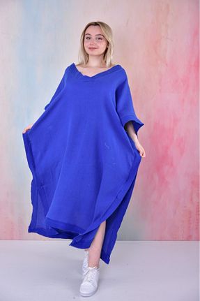 پانچو آبی زنانه پنبه ای BUUFUU - کد 812359635