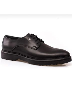 کفش کلاسیک مشکی مردانه چرم مصنوعی پاشنه کوتاه ( 4 - 1 cm ) پاشنه ساده کد 812362772