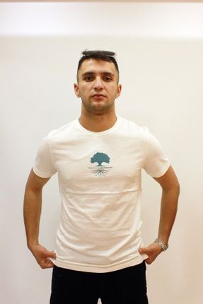 تی شرت نباتی مردانه اسلیم فیت یقه گرد کد 745198229