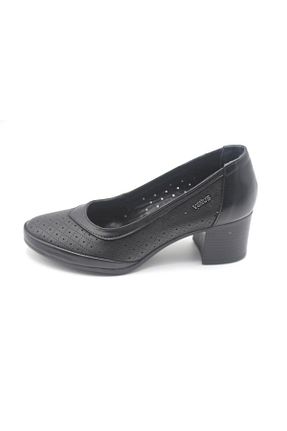 کفش پاشنه بلند کلاسیک مشکی زنانه چرم Venüs - کد 812392794