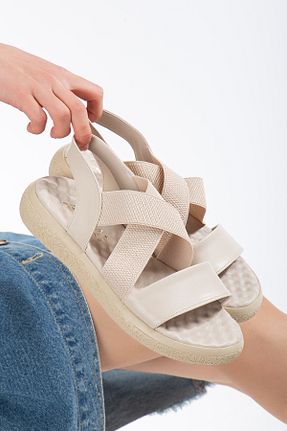 صندل بژ زنانه پاشنه تخت Mc vay Shoes - کد 812436882