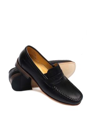 کفش کلاسیک مشکی مردانه چرم طبیعی پاشنه کوتاه ( 4 - 1 cm ) پاشنه ساده کد 812525134
