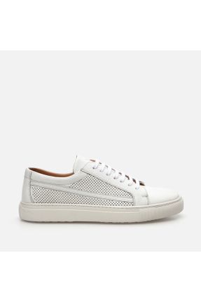 کفش کژوال سفید مردانه چرم طبیعی پاشنه کوتاه ( 4 - 1 cm ) پاشنه ساده کد 812626632