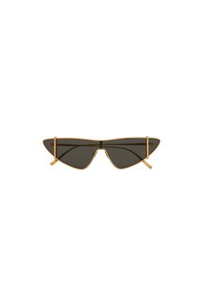 عینک آفتابی طلائی زنانه 59+ UV400 فلزی مات گربه ای کد 707231938
