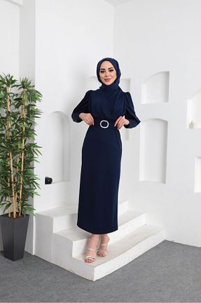 لباس حجاب سرمه ای زنانه Balon modasusev - کد 812686869