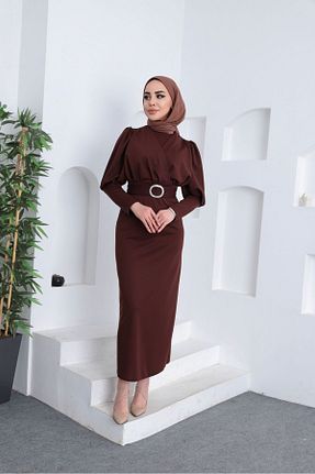 لباس حجاب قهوه ای زنانه Balon modasusev - کد 812686859