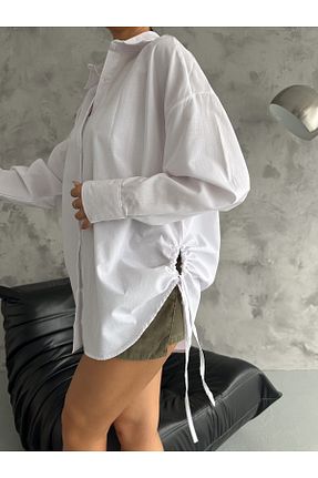 پیراهن سفید زنانه اورسایز BE CHİC - کد 812722078