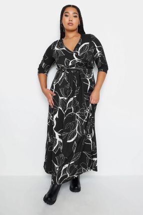 لباس مشکی زنانه ویسکون - پلی استر سایز بزرگ بافتنی کد 798881089