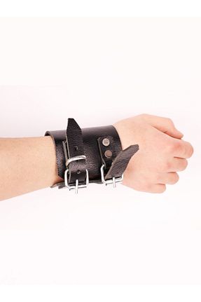دستبند جواهر مشکی زنانه چرم خالص Ertay Deri - کد 812879365