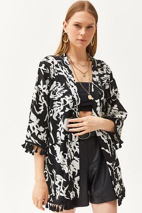 کیمونو و کافتان مشکی زنانه پلی استر Olalook - کد 812737668