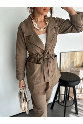 ست بالاتنه و پائین تنه قهوه ای زنانه بافتنی EGZOTİK ASORTİK - کد 812232314