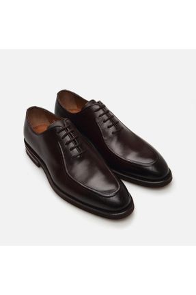 کفش کلاسیک قهوه ای مردانه چرم طبیعی پاشنه کوتاه ( 4 - 1 cm ) پاشنه ساده کد 812105677