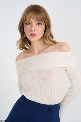 پلیور بژ زنانه ساده Liora - کد 812111708