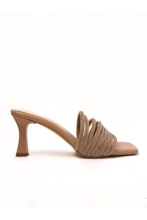 کفش مجلسی بژ زنانه چرم مصنوعی پاشنه نازک پاشنه متوسط ( 5 - 9 cm ) کد 732321654