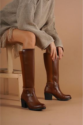 بوت / نیم بوت قهوه ای زنانه چرم مصنوعی bescobel - کد 169398750