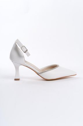 کفش پاشنه بلند کلاسیک سفید زنانه پاشنه نازک پاشنه متوسط ( 5 - 9 cm ) کد 798311269