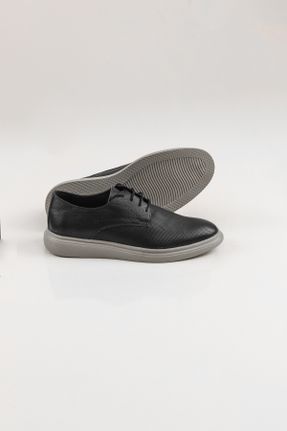 کفش کژوال مشکی مردانه چرم طبیعی پاشنه کوتاه ( 4 - 1 cm ) پاشنه ساده کد 812143752