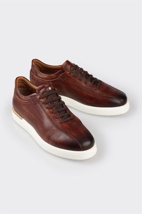 کفش کژوال قهوه ای مردانه چرم طبیعی پاشنه کوتاه ( 4 - 1 cm ) پاشنه ساده کد 812167707