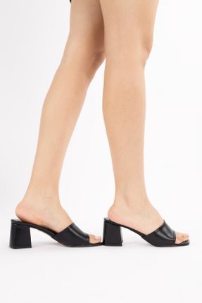 دمپائی مشکی زنانه پاشنه ساده پاشنه کوتاه ( 4 - 1 cm ) کد 812865114