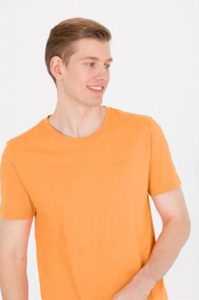 تی شرت نارنجی مردانه رگولار یقه گرد کد 812408813