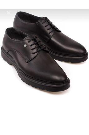 کفش کلاسیک مشکی مردانه چرم مصنوعی پاشنه کوتاه ( 4 - 1 cm ) پاشنه ساده کد 812362772