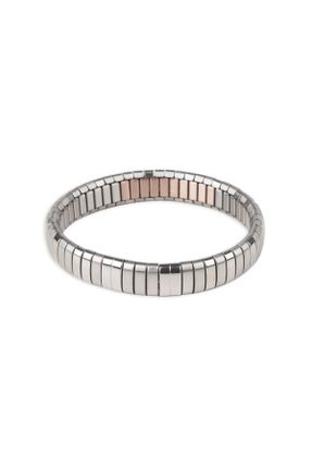 دستبند استیل طوسی زنانه فولاد ( استیل ) کد 812384680