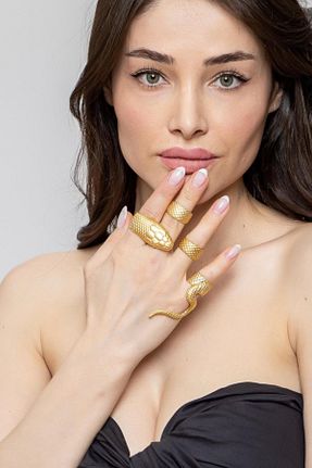 انگشتر جواهر زرد زنانه روکش طلا ZeyDor Accessories - کد 88422307