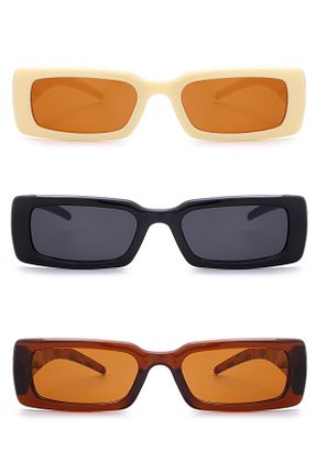 عینک آفتابی نارنجی زنانه 50 UV400 استخوان مستطیل کد 104375325