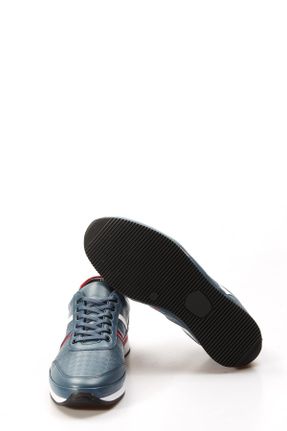 کفش کژوال آبی مردانه چرم طبیعی پاشنه کوتاه ( 4 - 1 cm ) پاشنه ساده کد 812686570