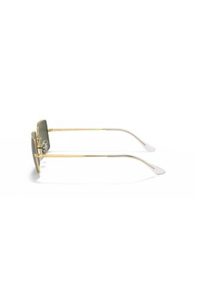عینک آفتابی طلائی زنانه 54 UV400 فلزی سایه روشن مستطیل کد 43357335