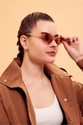 عینک آفتابی قهوه ای زنانه UV400 Nilu Moda - کد 812729245