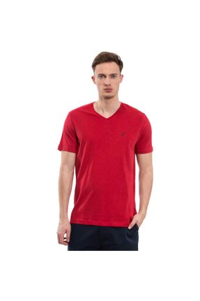 تی شرت قرمز مردانه اسلیم فیت یقه هفت کد 4839137