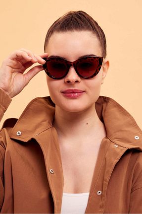 عینک آفتابی قهوه ای زنانه UV400 Nilu Moda - کد 812854251