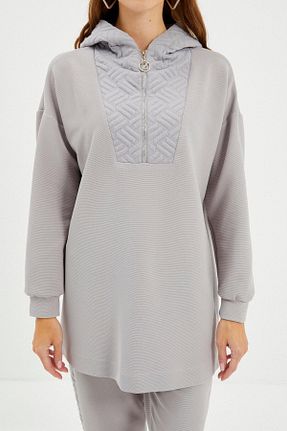 ست بالاتنه و پائین تنه طوسی زنانه بافت Zühre - کد 780402790