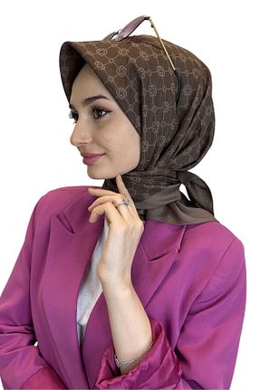 روسری قهوه ای پلی استر Aker - کد 812769714
