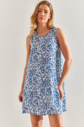 لباس آبی زنانه بافتنی رگولار بند دار کد 812743417