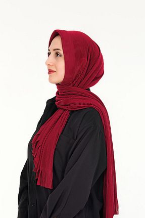شال زرشکی زنانه پلی استر Sensu - کد 812638789