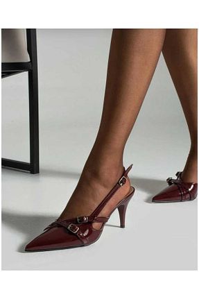 کفش استایلیتو زرشکی پاشنه نازک ŞIK MODA - کد 812364968