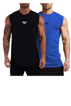 تی شرت مشکی مردانه رگولار پلی استر 2