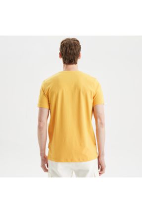 تی شرت زرد مردانه رگولار یقه گرد کد 654450676