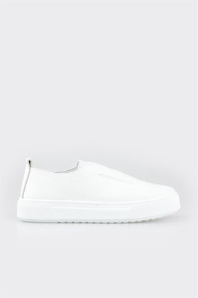 کفش کژوال سفید مردانه چرم طبیعی پاشنه کوتاه ( 4 - 1 cm ) پاشنه ساده کد 812841609
