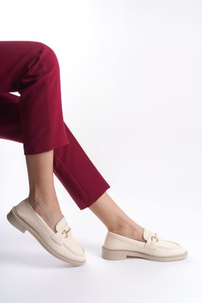 کفش کلاسیک بژ زنانه پاشنه کوتاه ( 4 - 1 cm ) پاشنه ساده کد 812190437