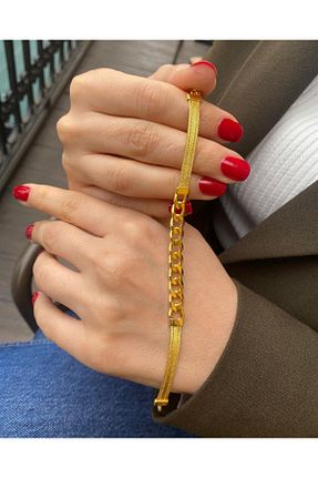 دستبند نقره طلائی زنانه 925 عیار bestmysilver - کد 801730117
