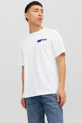 تی شرت سفید مردانه یقه گرد رگولار تکی بیسیک کد 812373933