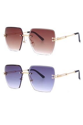 عینک آفتابی زنانه 50 UV400 فلزی مات هندسی کد 239278996