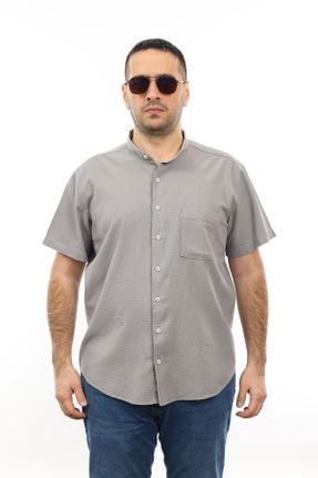پیراهن طوسی مردانه سایز بزرگ کد 804199455