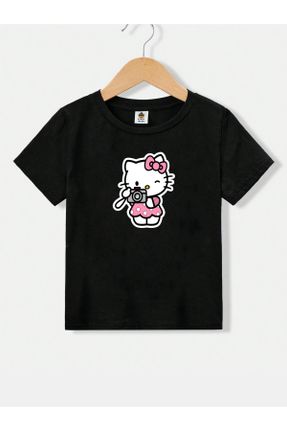 تی شرت مشکی زنانه یقه گرد رگولار تکی جوان کد 812576365