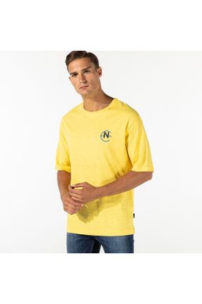 تی شرت زرد مردانه اورسایز کد 128347727