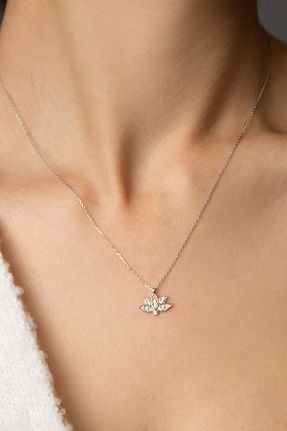 گردنبند نقره نارنجی زنانه 925 عیار Elika Silver - کد 72874189